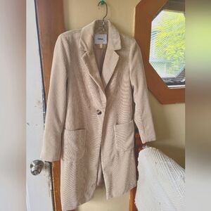 3/30$  ONLY Size Small Slim Fit Corduroy Long Jacket - Neutral